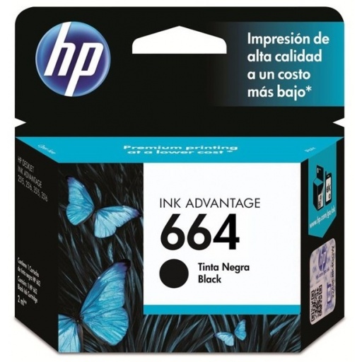 Cartucho Original HP 664 Negro Para Deskjet 2135 2675 3635 4535 3775 3785