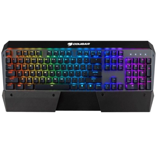 Teclado Mecanico Gamer Cougar Attack X3 RGB Switches Cherry MX Aluminio con Reposamuecas