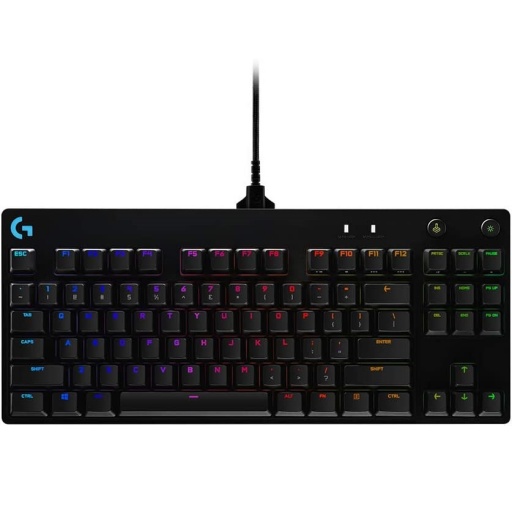 Teclado Mecanico Gamer Profesional Logitech G Pro TKL GX Clicky Blue Ingles Negro