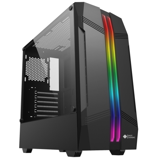 Gabinete Gamer Shot Gaming SUP-8013 Cristal Templado y RGB Frontal