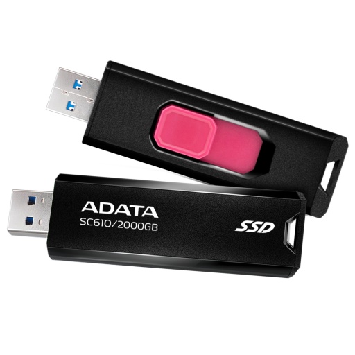 Disco Solido SSD Externo Adata SC610 2TB USB 3.2 Diseo Extraible sin Tapa