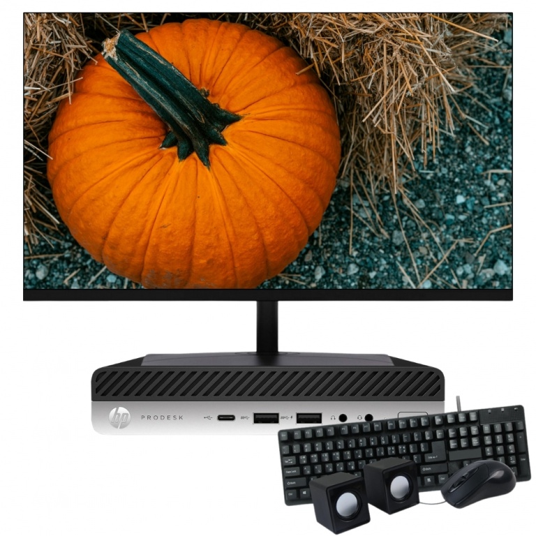 Mini PC HP 600 G3 Intel Core i7-6700T 8GB DDR4 256GB SSD + Monitor LED 22'' Full HD
