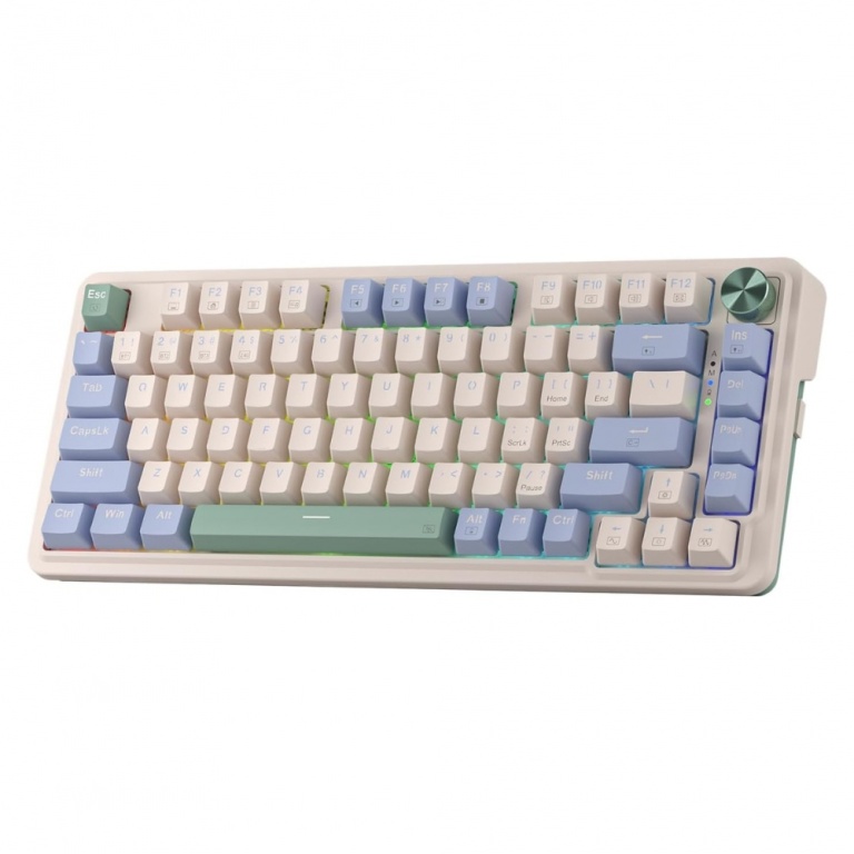Teclado Mecanico Inalambrico RedragonK673 Ucal Pro Blanco Azul