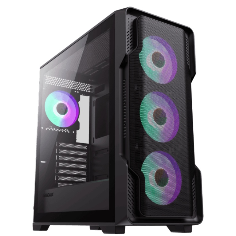 Gabinete Gamer Gamemax Siege BK Negro 4 Fanes ARGB Mallado y Panel Vidrio