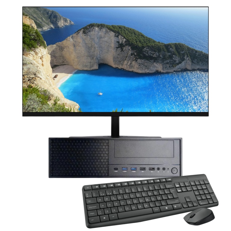 PC Computadora Dual Core Intel Celeron N4020 8GB DDR4 256GB SSD WiFi + Combo Inalambrico + Monitor LED 22''