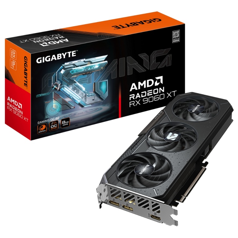 Tarjeta de Video Gigabyte AMD Radeon RX 9060 XT Gaming OC 8GB GDDR6 128bit RGB Lighting