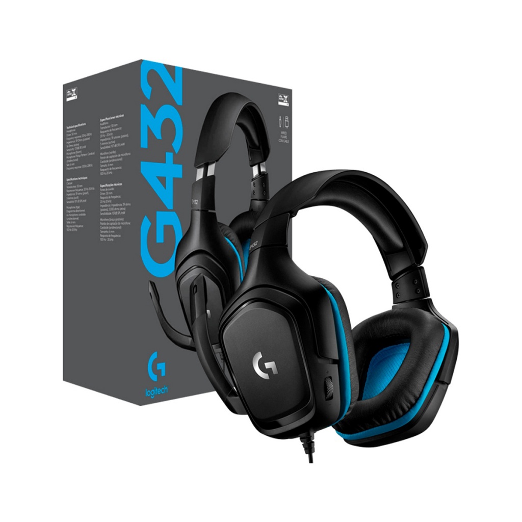 Auricular Gamer Profesional Logitech G432 Con Microfono Sonido Envolvente  7.1 PC PS4 XBOX Mac