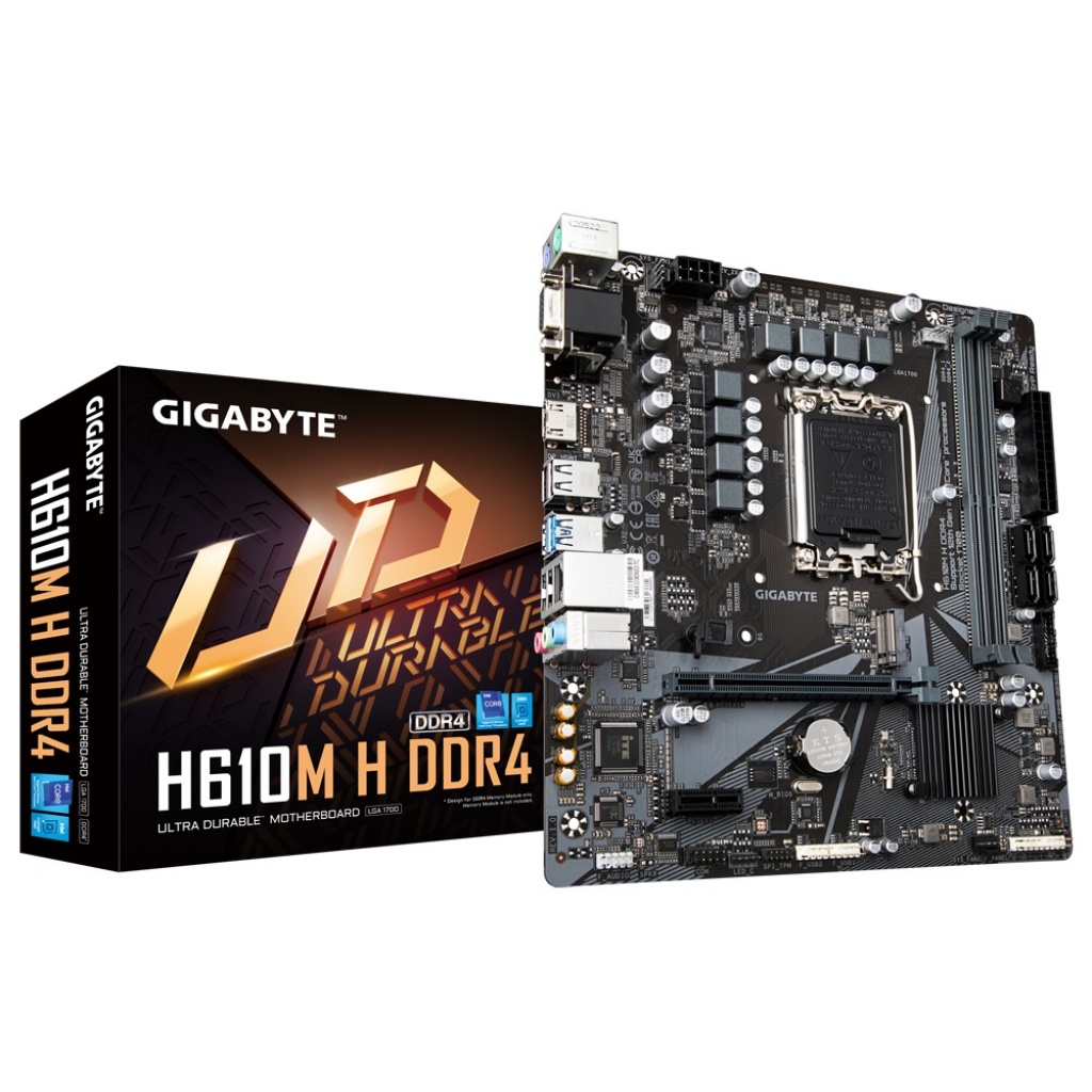 Motherboard Gigabyte H610M H DDR4 Socket LGA 1700 para INTEL Generación 12  y 13 Componentes Motherbo