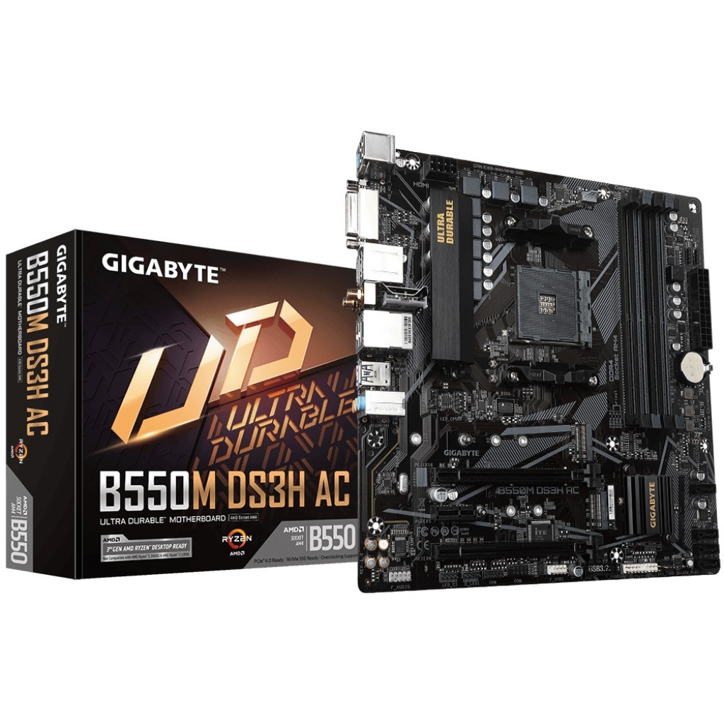 Kilómetros Puerto marítimo Bueno Motherboard Gigabyte B550M DS3H AC Socket AM4 p/AMD WiFi Bluetooth PCIe 4.0 Dual M.2 GbE LAN RGB Fus Kilómetros Puerto marítimo Bueno Motherboard Gigabyte B550M DS3H AC Socket AM4 p/AMD WiFi Bluetooth PCIe 4.0 Dual M.2 GbE LAN RGB Fus