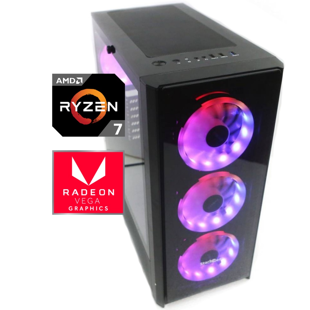 PC Gamer AMD Ryzen 7 4700G Octa-Core 16GB DDR4 480GB SSD + Monitor Gaming  24'' Full HD 165Hz Computa