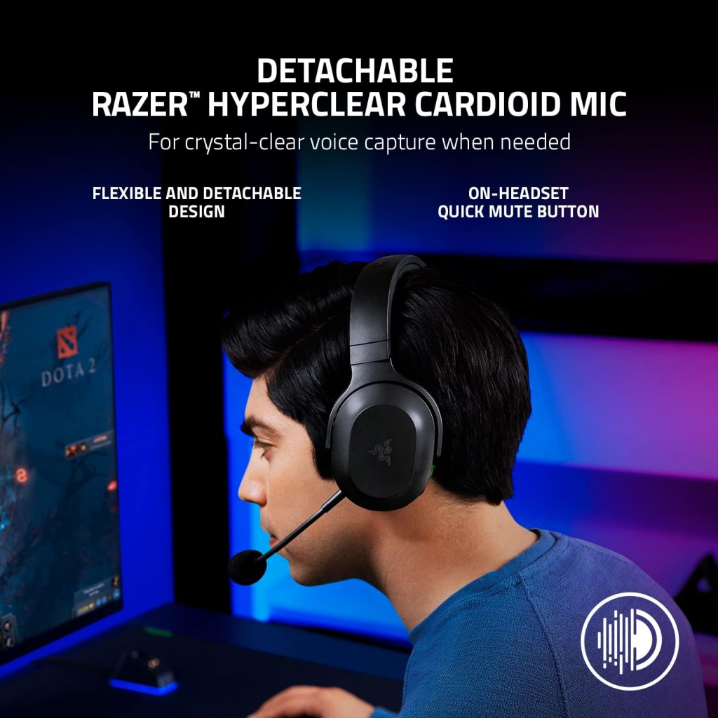 Razer Barracuda Pro Auriculares inalámbricos para juegos y móviles (PC,  PlayStation, Switch, Android, iOS): ANC híbrido - 2.4GHz inalámbrico +