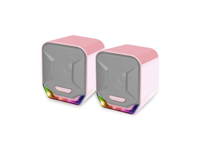 Parlante Gamer Fantech Sakura GS202 2.0 Chroma RGB USB/mini jack 3.5mm - Rosado