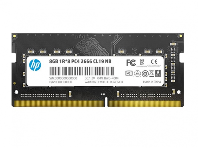 Memoria RAM HP S1 SODIMM 8GB DDR4 2666MHz PC4-21300 CL19 1.2V 7EH98AA#ABB