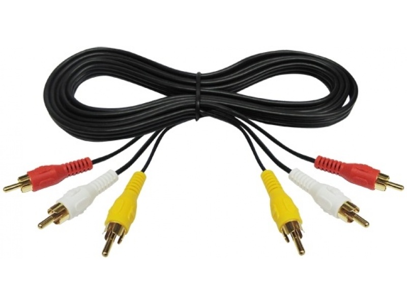 Cable de Audio Video 3X3 RCA M/M 1,8M Estereo