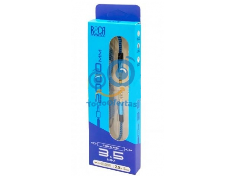 Cable de Audio Auxiliar ROCA 3.5mm a 3.5mm (2 Metros)