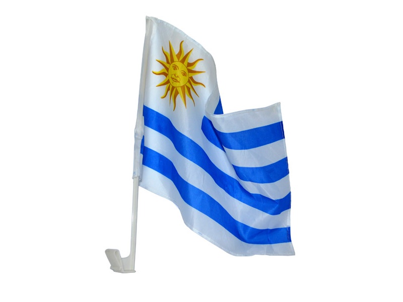 Bandera de Uruguay para Auto 44x30 cm. de Tela