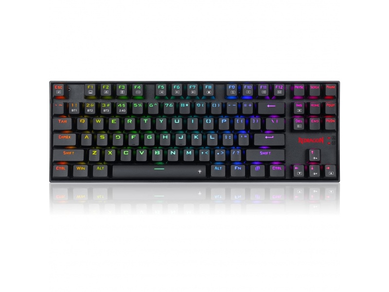 Teclado TKL Mecnico Retroiluminado Gamer Rgb Redragon Kumara K552 Switch Outemu Blue - Negro