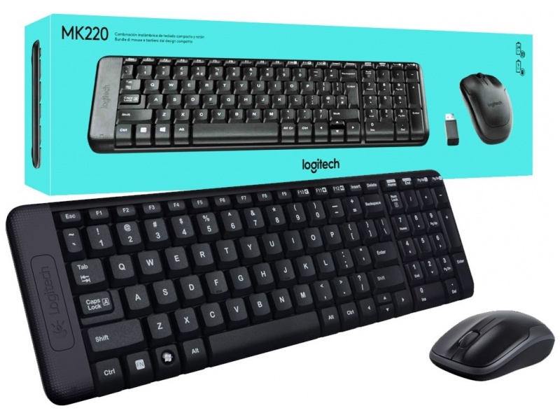 Combo Kit Teclado y Mouse inalambrico Logitech MK220