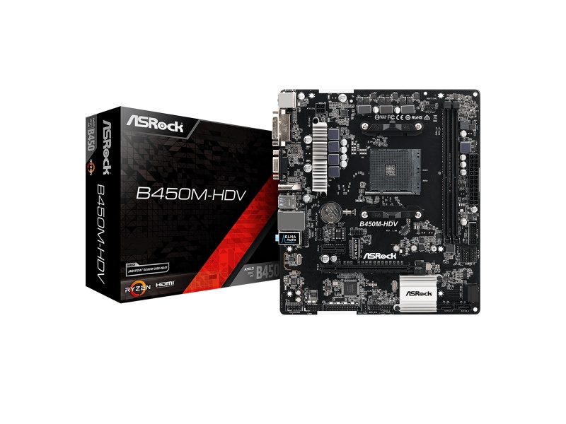 Motherboard ASRock B450m-hdv AMD Socket AM4 M2 A-Series Soporta Ryzen 5ta Gen.