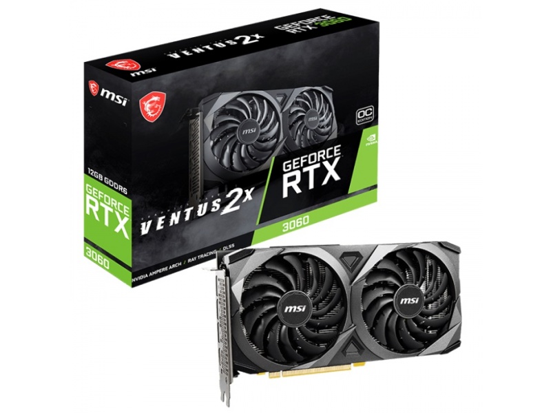 Tarjeta de Video MSI GeForce RTX3060 Ventus 2X OC Gaming 12GB GDDR6 192bits HDMI/D-Port