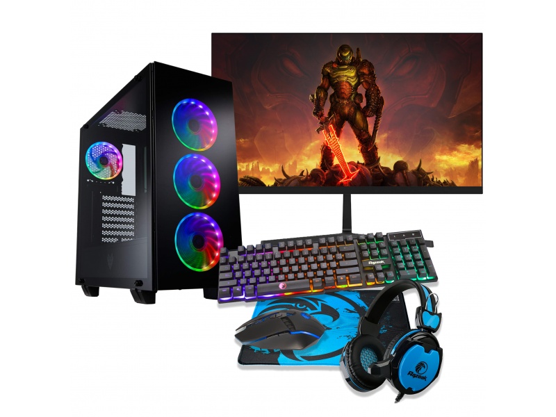 PC Gamer Completa AMD Athlon 3000g 8GB DDR4 240GB SSD Vega 3 Graphics WiFi + Monitor LED 19'' +  Combo