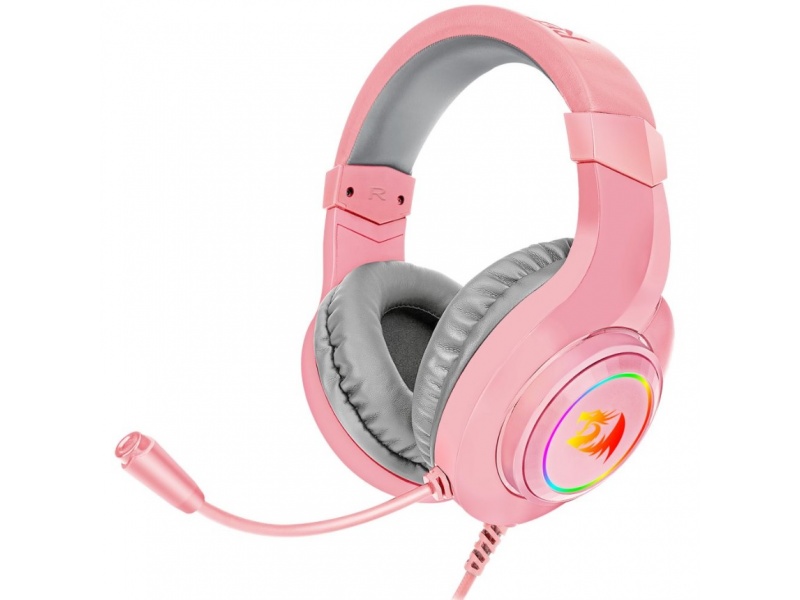 Auriculares Gamer Multiplataforma Redragon Hylas H260 Rosado con RGB con Micrfono y Cancelacin de ruido