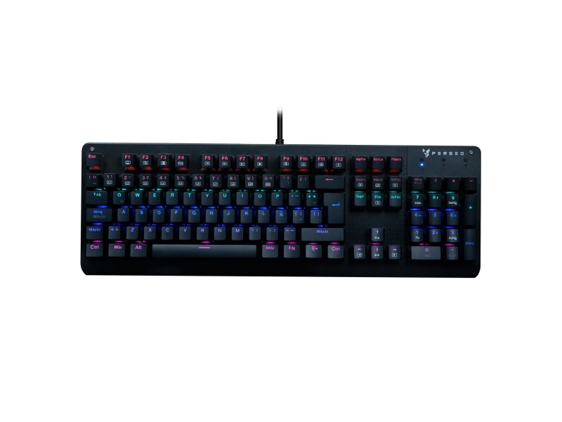 Teclado Gamer Mecanico Retroiluminado Perseo Electryon Rainbow Switch Outemu Blue