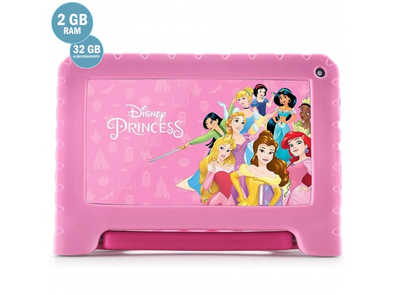 Tablet Multilaser Kids Disney Princesas Oficial Quad Core 32GB Android WiFi Bluetooth Estuche silicona anti-golpes