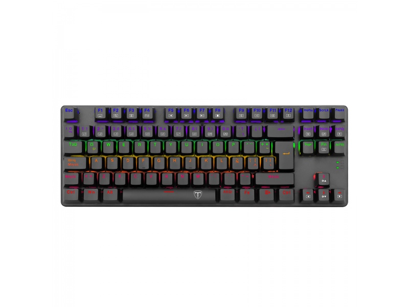Teclado Gamer Mecanico TKL T-Dagger TGK313 Bora Rainbow Negro Switch Red Espa�ol