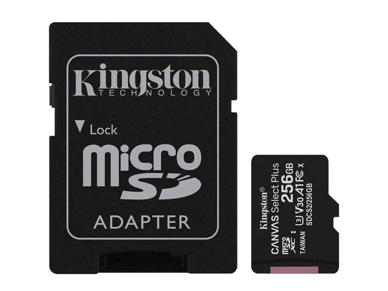 Memoria Micro SD Kingston Canvas Select Plus 256GB Clase 10 Con Adaptador