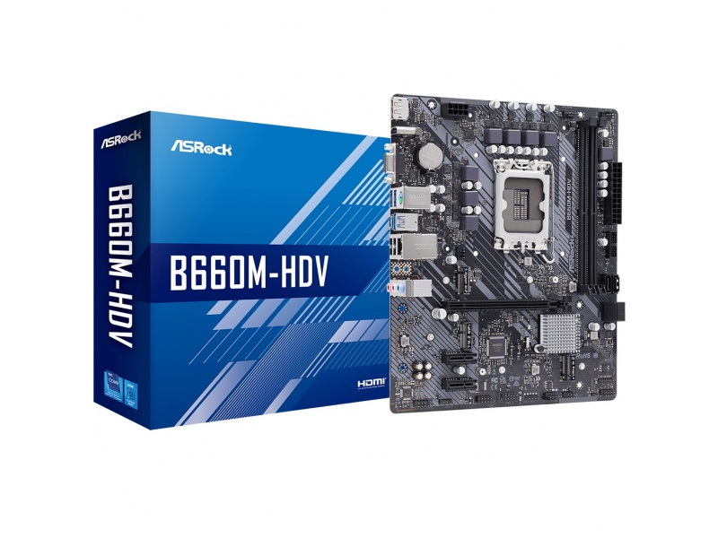 Motherboard ASRock B660M-HDV DDR4 LGA1700 Para INTEL Generacion 12, 13 y 14 M.2 PCIe 4.0 HDMI DisplayPort