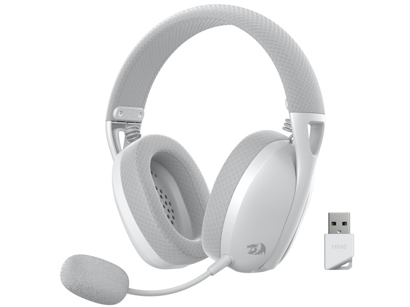 Auriculares Inalambricos Redragon Ire Pro H848 7.1 Surround Bluetooth PC Play Station Switch Android - Blanco/Gris