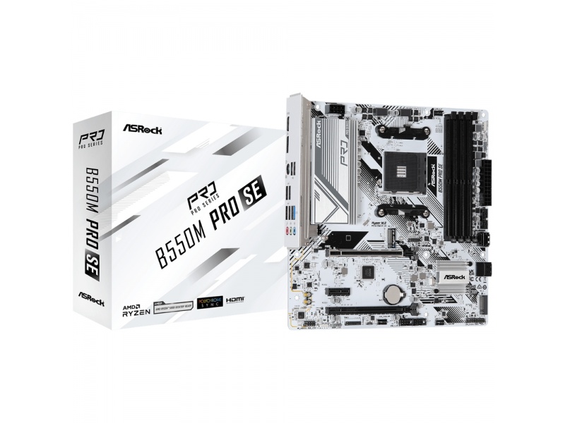 Motherboard ASRock B550M Pro SE Socket AM4 DDR4 mATX PCIe 4.0 Polychrome RGB
