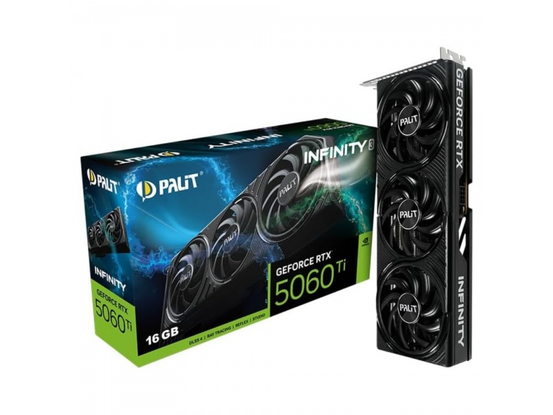 Tarjeta de Video Palit GeForce RTX 5060 Ti 16GB GDDR7 Infinity 3 SFF 128-bit DLSS 4 PCIe Gen5